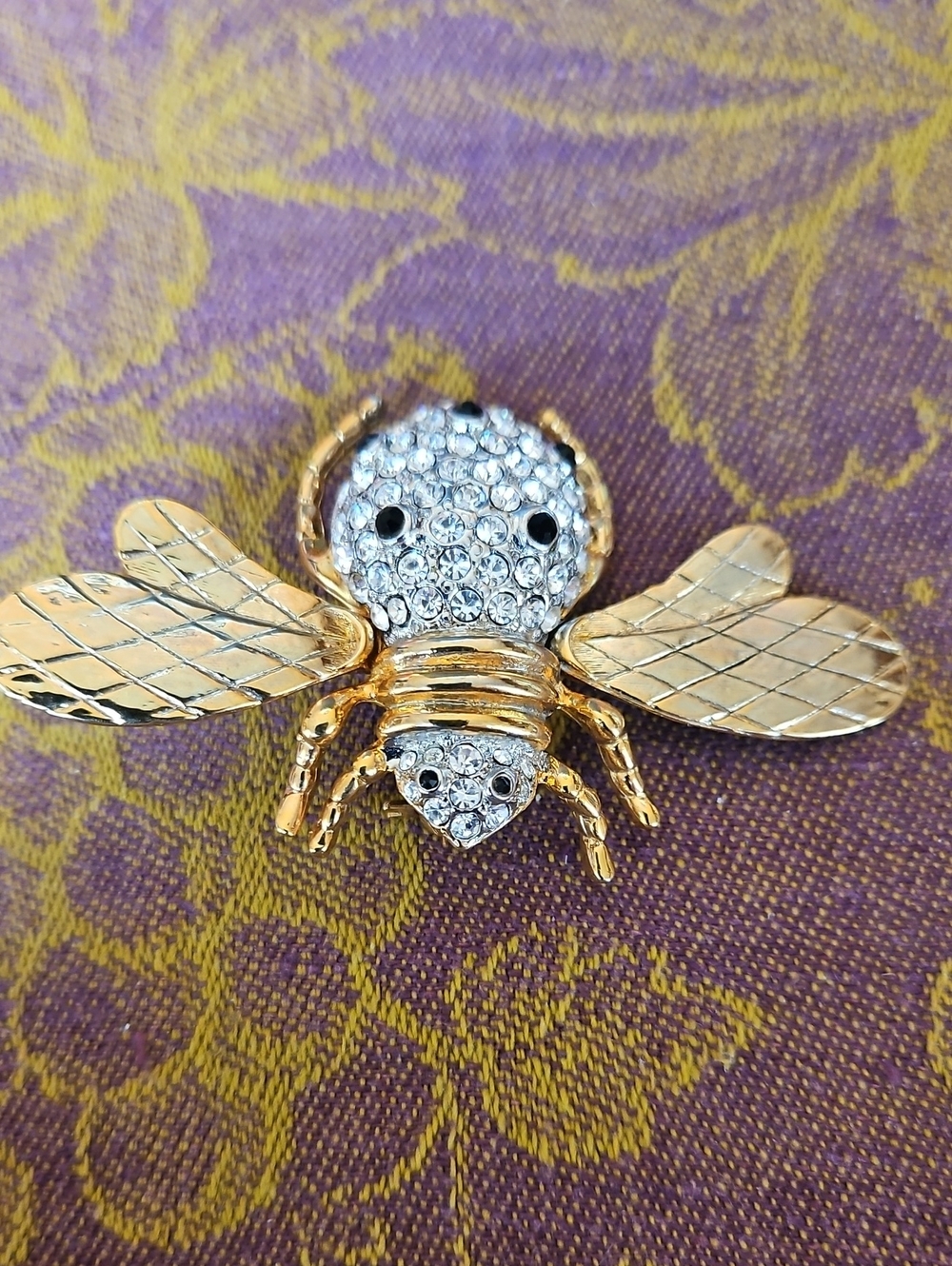 Vintage Large Rhinestone Bee